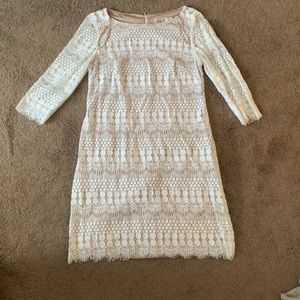 Long sleeved/white/cream spring dress